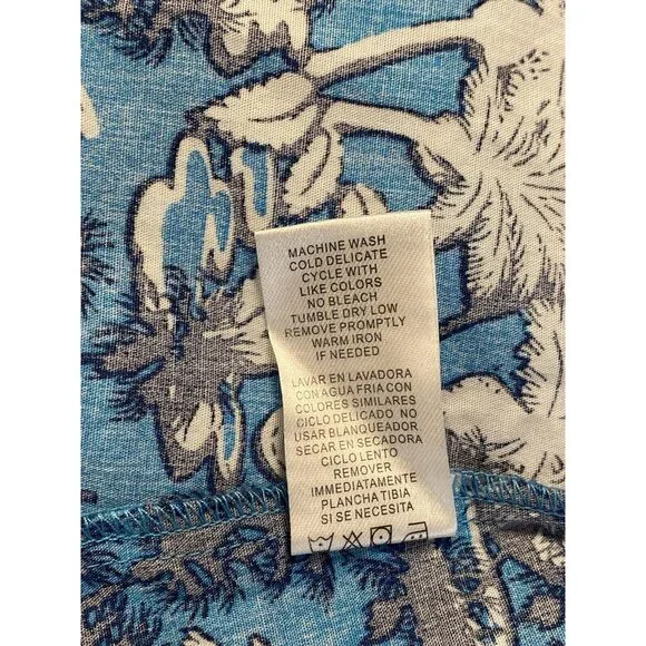 Roper Women's Blue Palm Tree Horseshoes rodeo ready Pearl Snap Western Shirt M - Picture 6 of 10